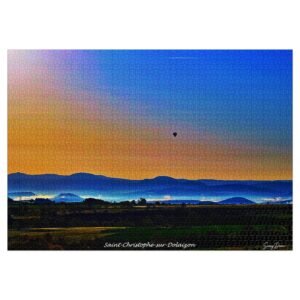 puzzle photo aérienne — coucher de soleil sur saint christophe sur dolaizon | haute loire