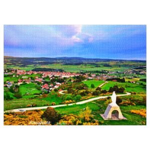 puzzle — saugues vu du ciel, monument et paysages de la margeride