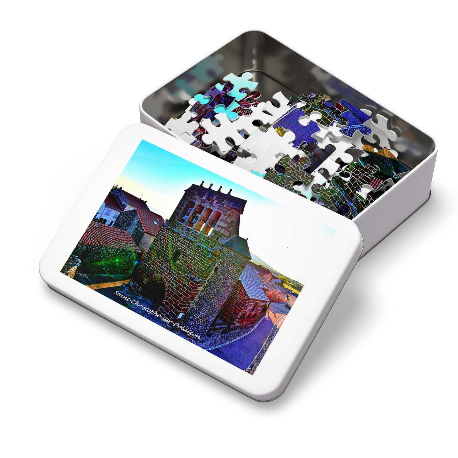 puzzle photo aérienne — saint christophe sur dolaizon | la tour romane au fil du village puzzle photo aérienne — saint christophe sur dolaizon | la tour romane au fil du village