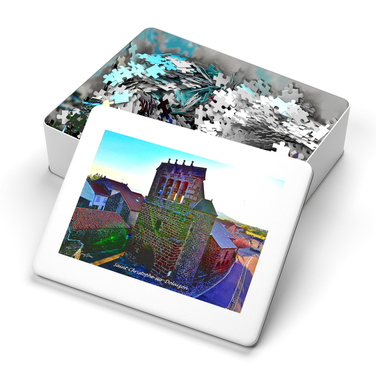 puzzle photo aérienne — saint christophe sur dolaizon | la tour romane au fil du village puzzle photo aérienne — saint christophe sur dolaizon | la tour romane au fil du village