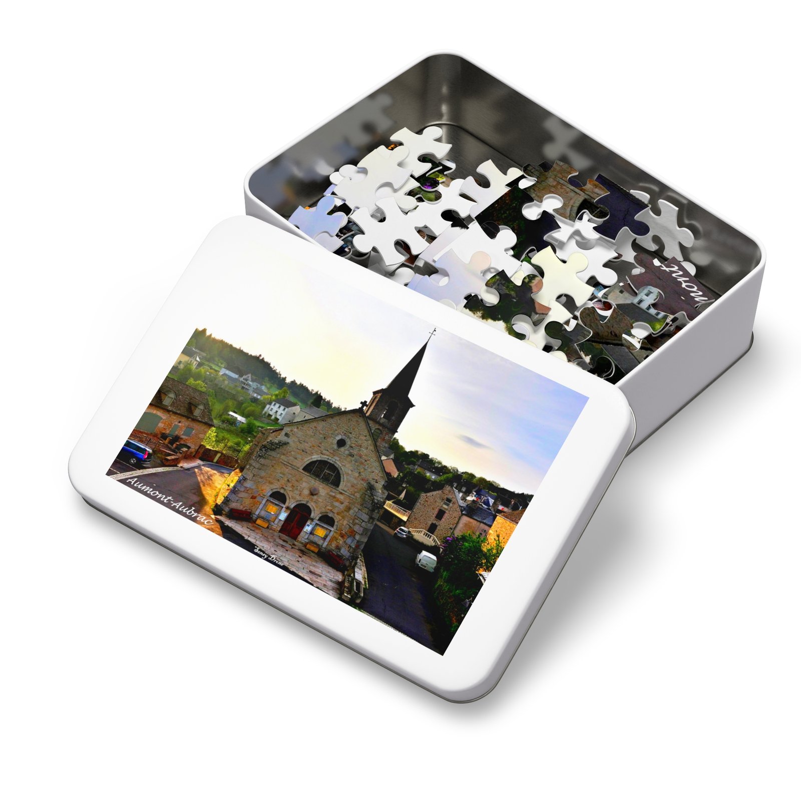 puzzle photo aérienne — Église d’aumont aubrac, cœur du village | aubrac puzzle photo aérienne — Église d’aumont aubrac, cœur du village | aubrac