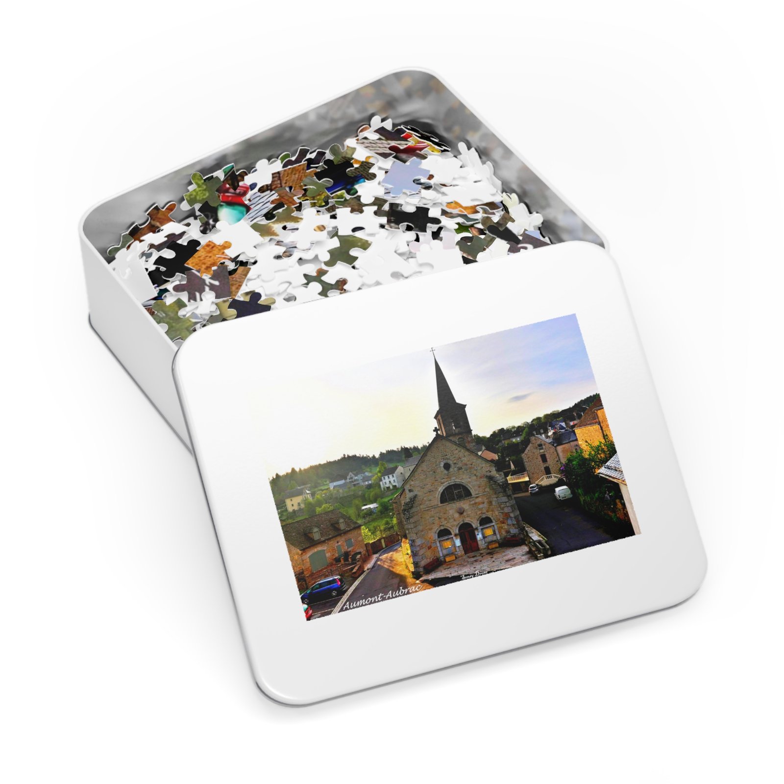 puzzle photo aérienne — Église d’aumont aubrac, cœur du village | aubrac puzzle photo aérienne — Église d’aumont aubrac, cœur du village | aubrac