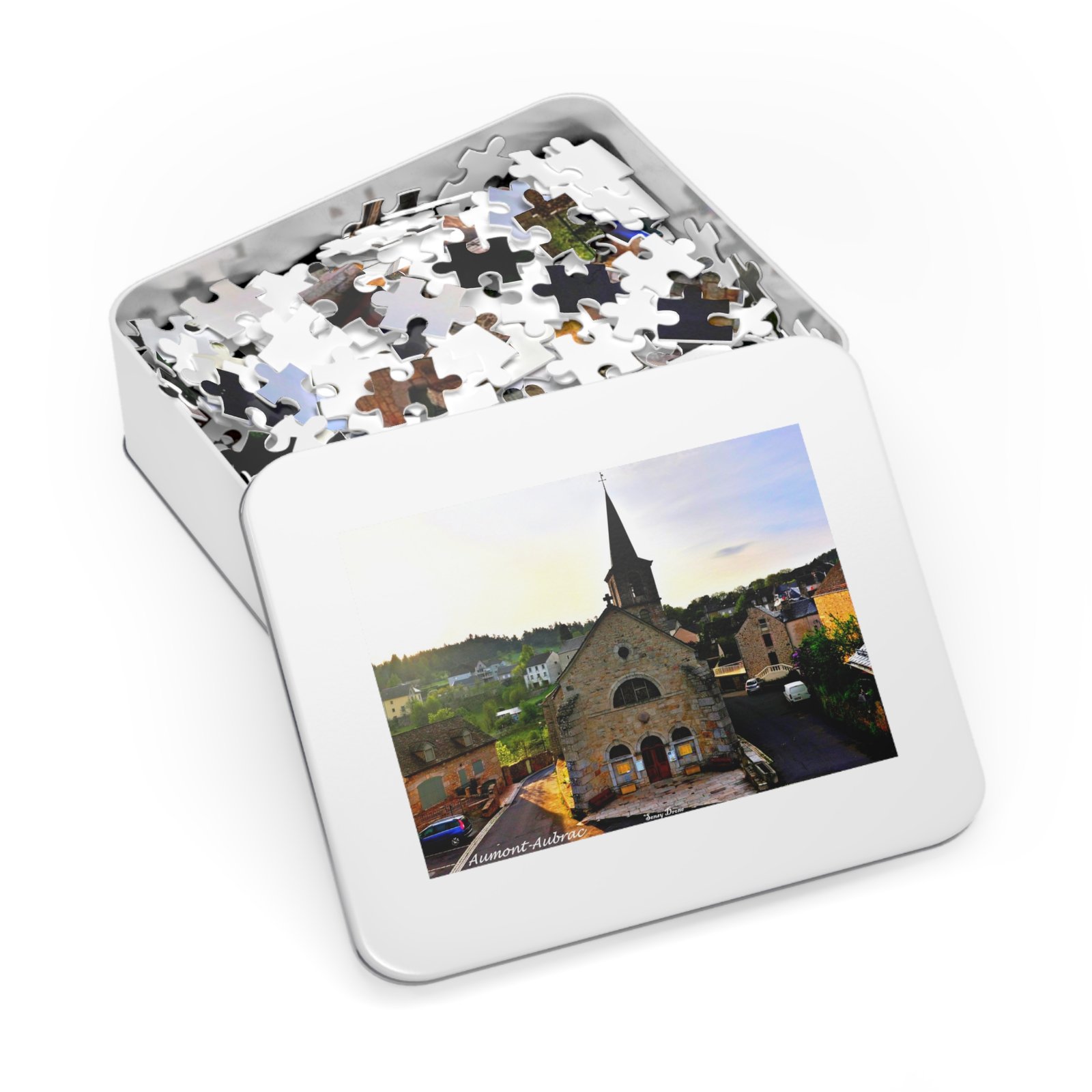 puzzle photo aérienne — Église d’aumont aubrac, cœur du village | aubrac puzzle photo aérienne — Église d’aumont aubrac, cœur du village | aubrac