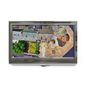 porte cartes de visite — nasbinals | vue aérienne de l’église