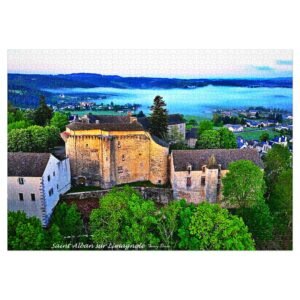 puzzle photo aérienne — château de saint alban sur limagnole | brumes et pierre en margeride