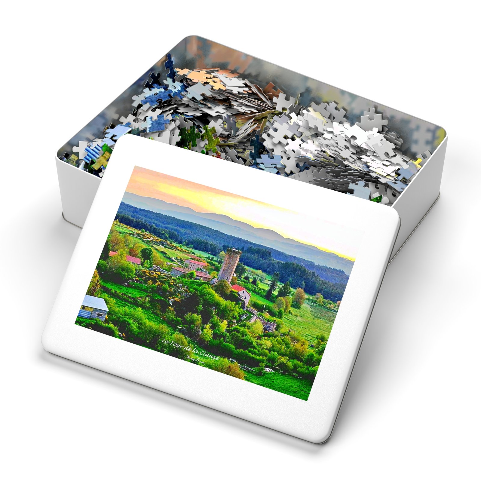 puzzle photo aérienne — la tour de la clauze | sentinelle de pierre en margeride puzzle photo aérienne — la tour de la clauze | sentinelle de pierre en margeride