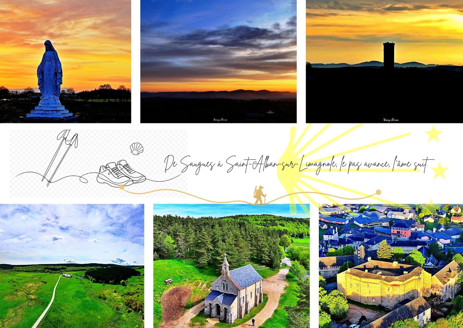 carte postale compostelle – de saugues à saint alban sur limagnole le pas avance, l’âme suit carte postale compostelle – de saugues à saint alban sur limagnole le pas avance, l’âme suit