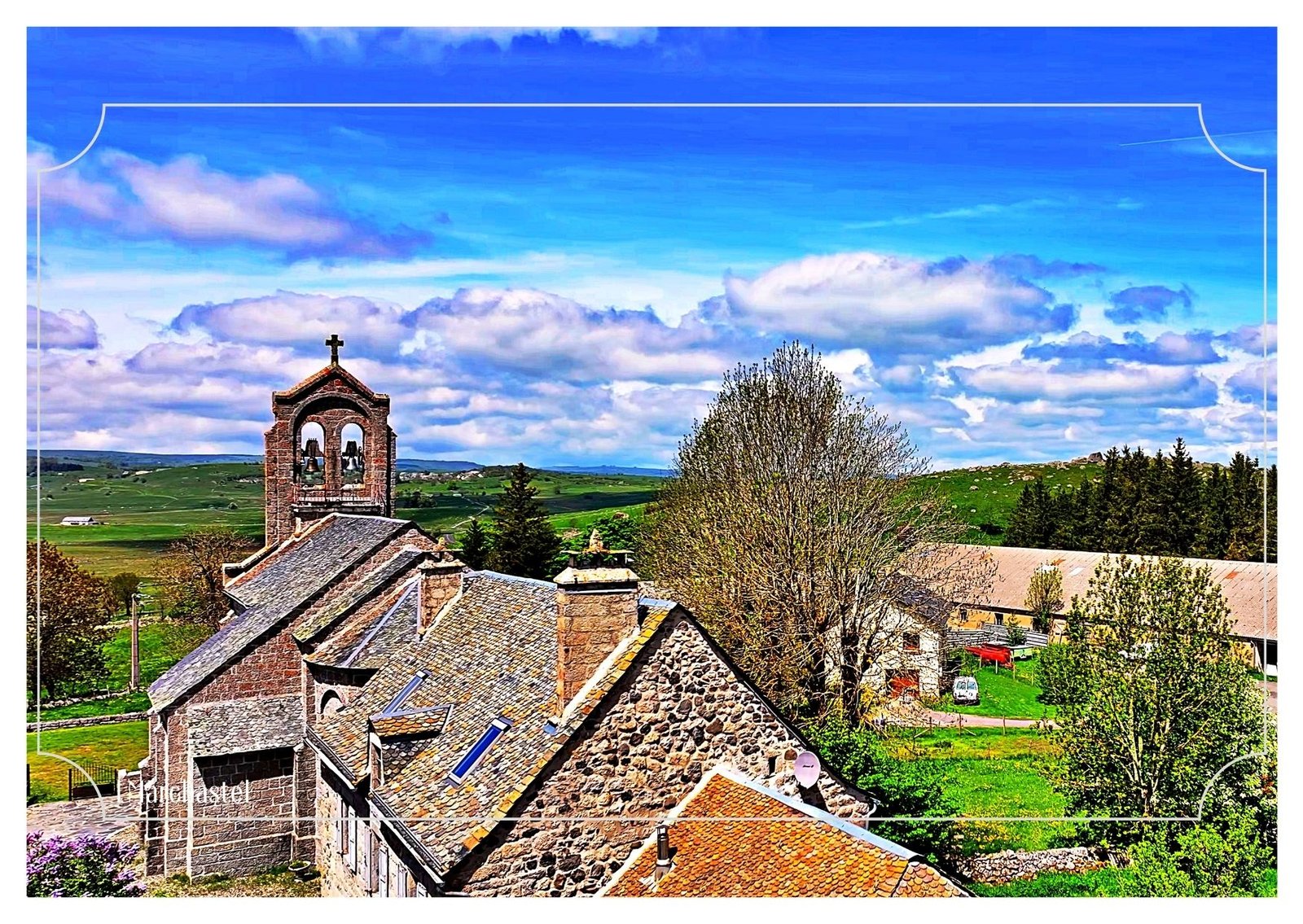 carte postale compostelle – marchastel, l’église sur les hauteurs de l’aubrac carte postale compostelle – marchastel, l’église sur les hauteurs de l’aubrac