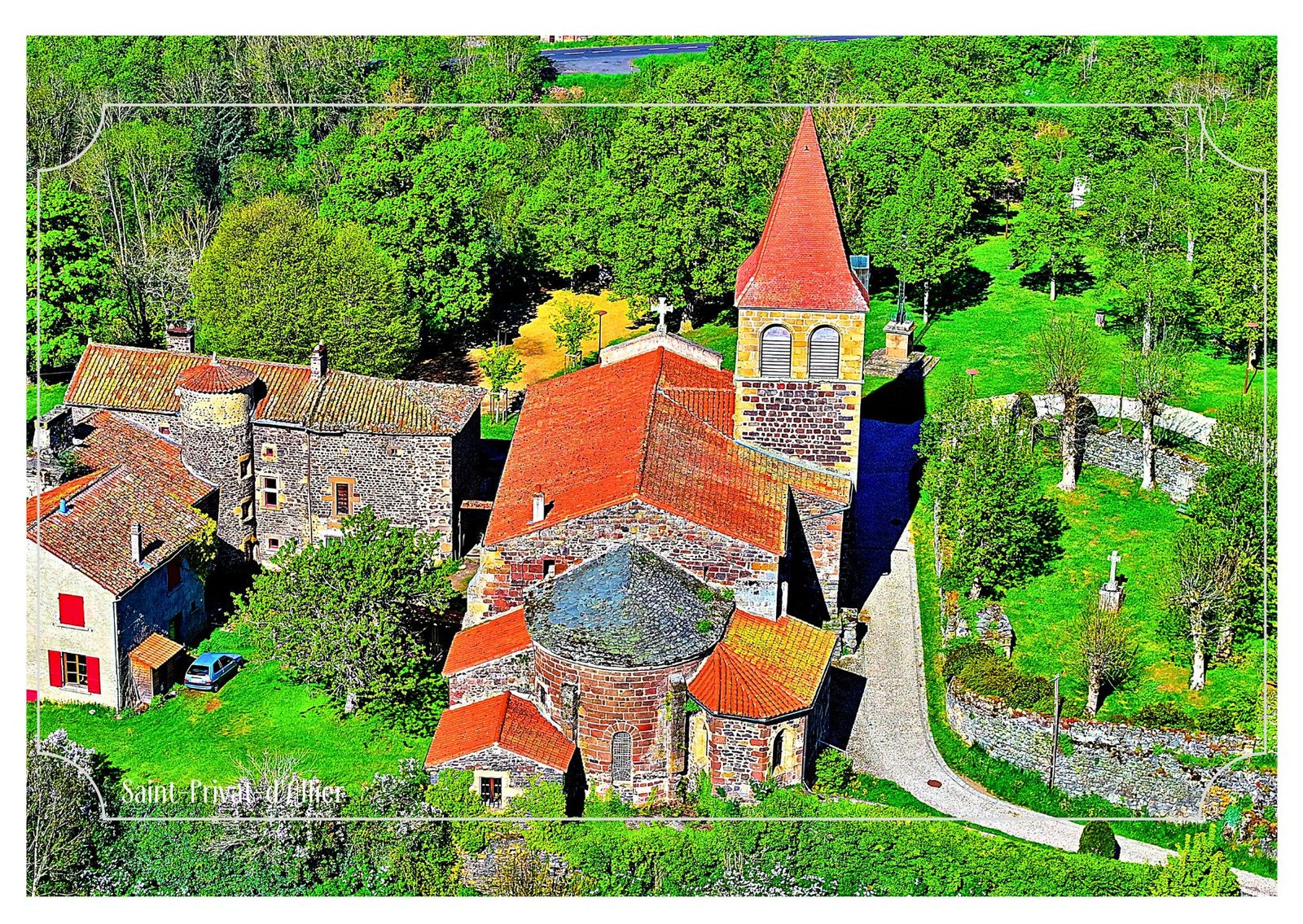 carte postale compostelle – saint privat d’allier, le château carte postale compostelle – saint privat d’allier, le château