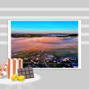 carte postale compostelle – saint alban sur limagnole, la brume