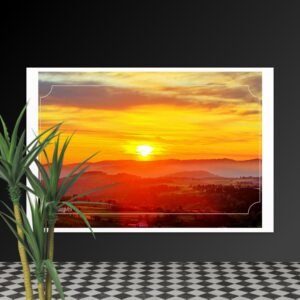 carte postale compostelle – levé de soleil sur saugues