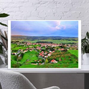 carte postale compostelle – vue sur saugues