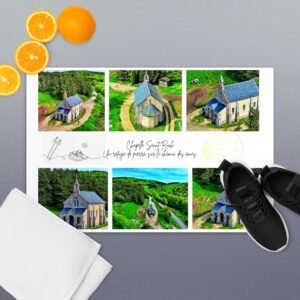 carte postale compostelle – chapelle saint roch composition aérienne