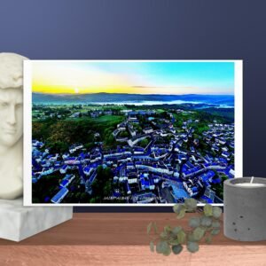 carte postale compostelle – soleil levant à saint alban sur limagnole