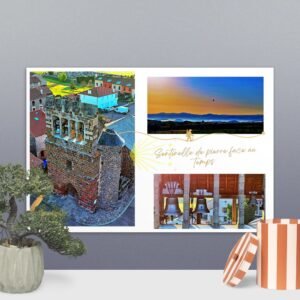 carte postale compostelle – saint christophe de dolaizon sentinelle de pierre face au temps