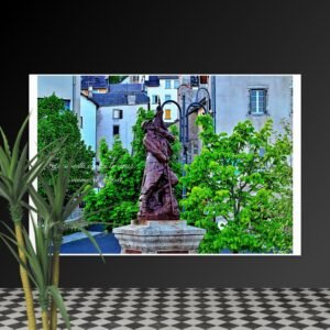 carte postale compostelle le drapeau contre le cœur, la mémoire debout saint alban sur limagnole